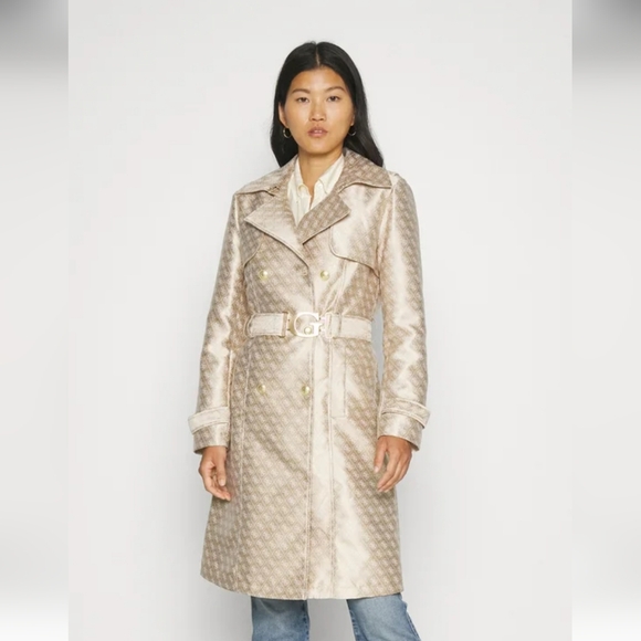 NWT Guess Diletta Logo Trench Coat - Picture 5 of 6